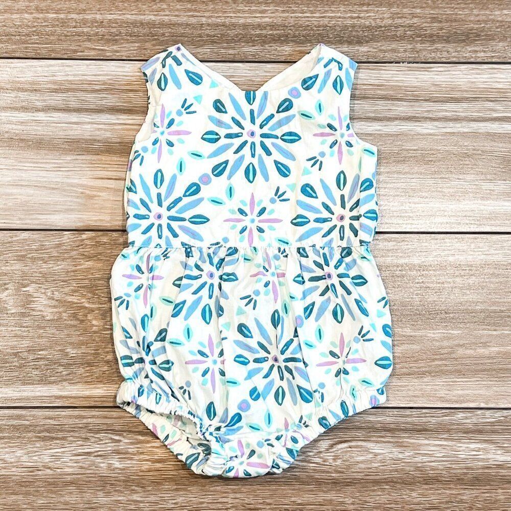 Tea Collection Peek-a-Boo Back Baby Romper Size 3-6M